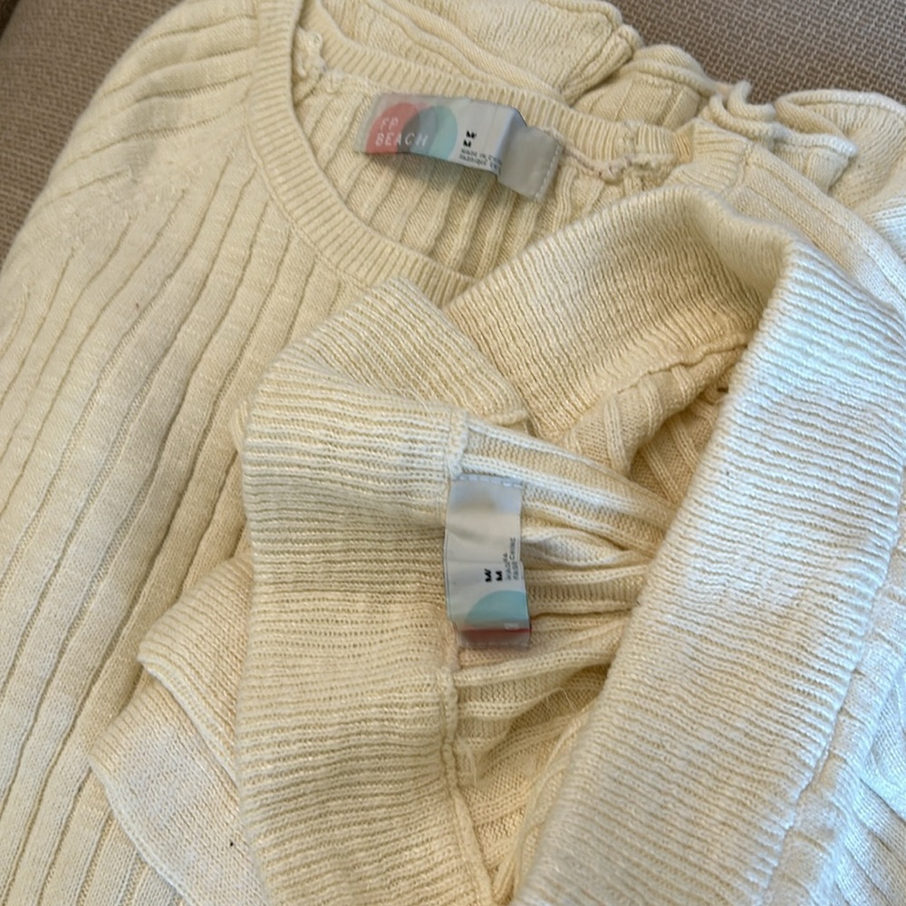 Free People Cream Ribbed Sweater - Picture 6 of 8